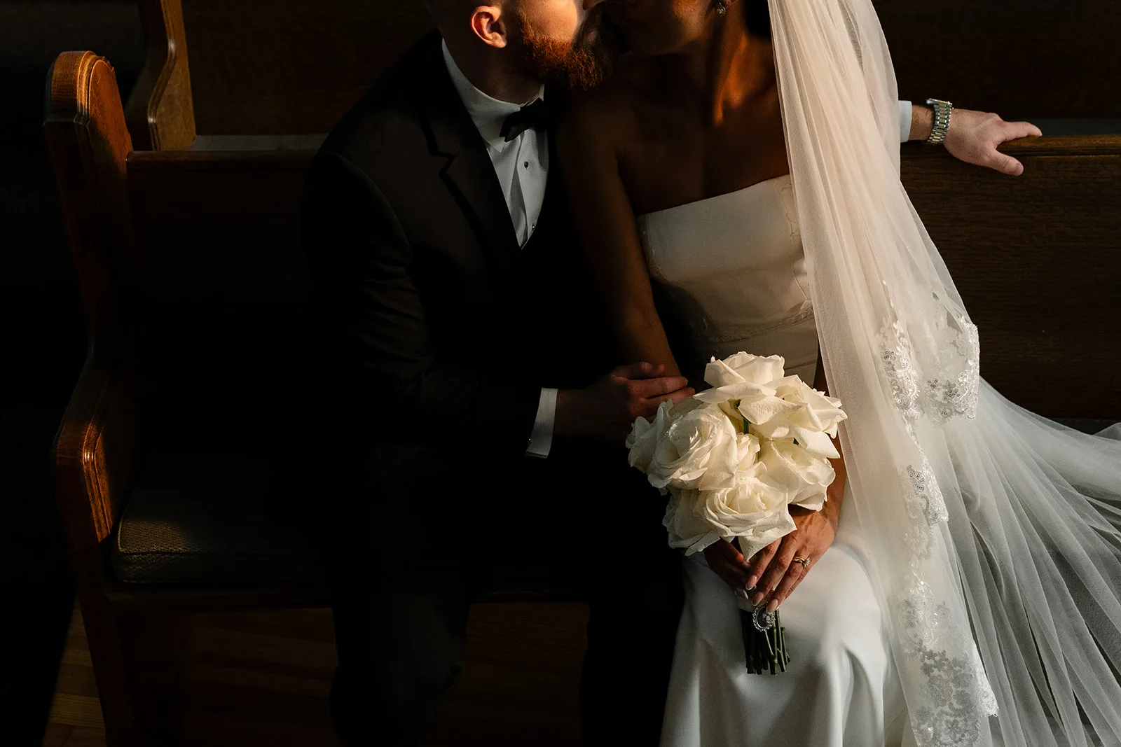 Bride and groom sharing a quiet moment